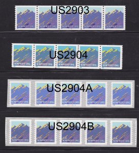 PNC5 5c Mountain US 2903, 2904, 2904A, 2904B Lot (4) MNH F-VF