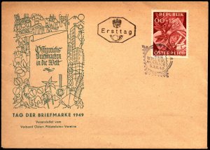 1949 Austria FDC - World Stamp Day  - F22433