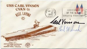 US 1519 Autographed Cover, Carl Vinson on UUS Carl Vinson Cover