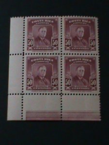 COSTA RICA-1947 SC#255 FRANKLIN  D. ROOSEVELT VF-IMPRINT BLOCK-76 YEARS OLD