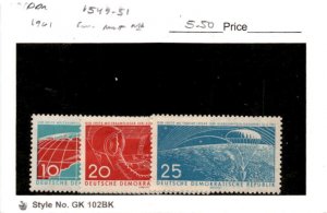 Germany - DDR, Postage Stamp, #549-551 Mint NH, 1961 Space, Vostok (AD)