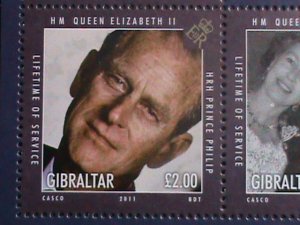 ​GIBRALTAR-2011 SC# 1267-72 SERVICE OF QUEEN   MNH S/S SCV.$18