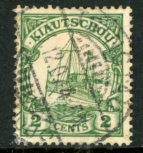 China 1905 Kiautschou Germany 2¢ Yacht Unwmk Michel 19 (Sc #24) VFU F79
