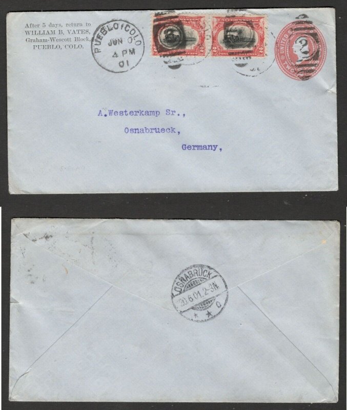 USA TO GERMANY - COVER WITH STAMPS PAN-AM AMERICAN EXPOSITION - 1901.