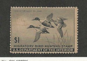 United States, Postage Stamp, #RW12 Mint No Gum, 1945 Duck Hunt, JFZ