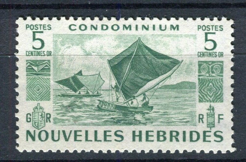 FRENCH; NEW HEBRIDES 1953 early pictorial issue fine Mint hinged 5c. value