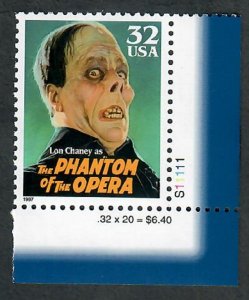 3168 Movie Monsters:  Phantom MNH plate number single - PNS