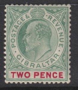Sc# 52a Gibraltar KEVII 1907 MVLH 2 Pence issue WMK 3 CV $10.00