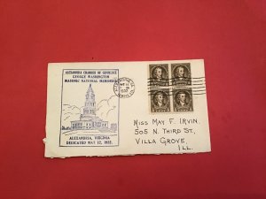 U.S George Washington Masonic National Virginia Memorial 1932 stamp cover R36123