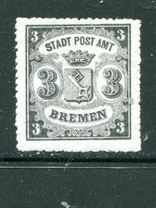 Bremen #9b horiz. laid paper Mint XF Cat $2250