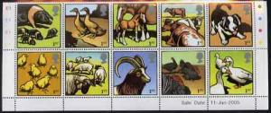 Great Britain 2005 Farm Animals perf set of 10 unmounted ...