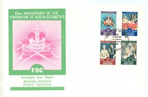 Bangladesh 145-8 1978 Coronation of Queen Elizabeth II - 25th anniversary set of four on an oversized unaddressed cacheted first