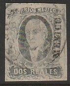 MEXICO 8, 2Reales DOUBLE TRANSFER OF BOTTOM ORNAMENTS (Pos 185) USED VF (1460)