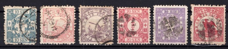 Japan 45-50 Used, 45s lake with rare syllabic 3, ZAYIX STAMPS 0825MAR1801