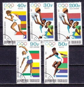 Togo, Scott cat. 814-816, C180-181. Munich Olympics issue. Canceled. ^