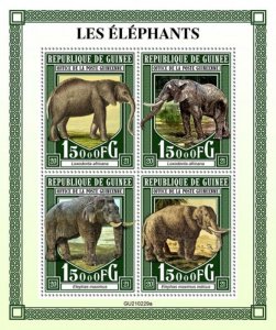 Guinea - 2021 Elephants, Asian, Indian - 4 Stamp Sheet - GU210229a