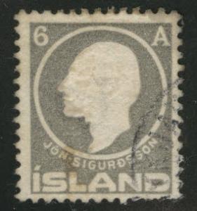 Iceland Scott 89 1911 Embossed stamp CV$27.50 Toned