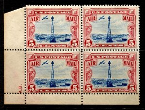 US Stamps #C11 MINT OG H BLOCK