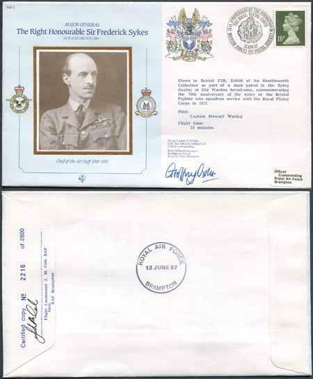 CDM2a RAF COMMANDERS SERIES Frederick Sykes Signed by Gp Capt G J Oxlee (K)