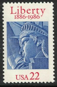 Scott 2224- Statue of Liberty, 100th Anniversary- 22c MNH 1986- unused mint