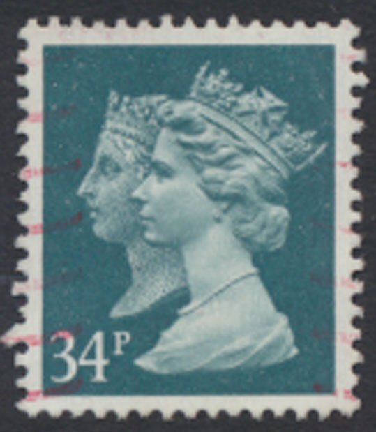 GB  SG 1473  SC# MH197 Machin double head 34p Used detail / scan