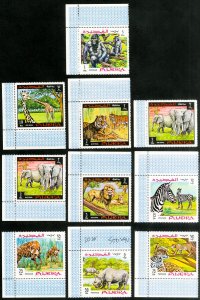 Fujeira Stamps MNH XF Lot Of 10 Values Animal Set