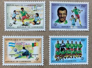 Cameroun scarce 1990 World Cup soccer, MNH. Scott 848-851, CV $9.25