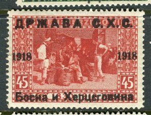 YUGOSLAVIA 1918 Provisional issues from Bosnia Mint hinged 45h. value