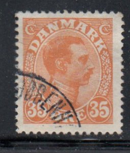 Denmark Sc 114 1913 35 ore orange Christian X  stamp used