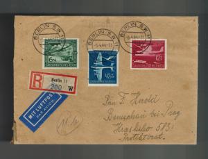 1944 Berlin Germany Cover to Prague BM Bayer Chemical Company Tape on Back