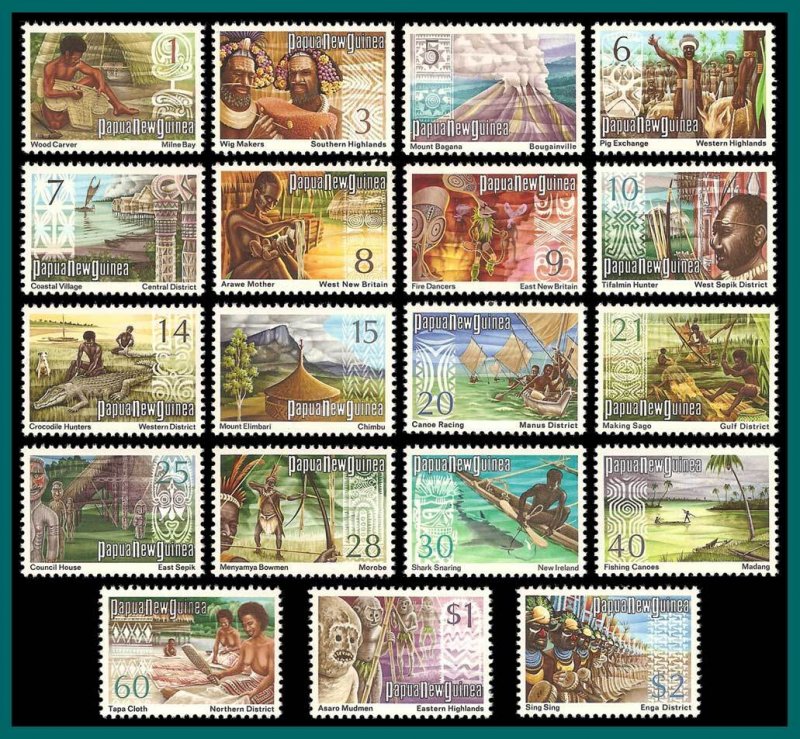 Papua New Guinea 1973 Panoramas, MNH #369-388,SG241-SG249