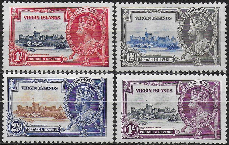 1935 British Virgin Silver Jubilee 4v. MNH SG n. 103/06