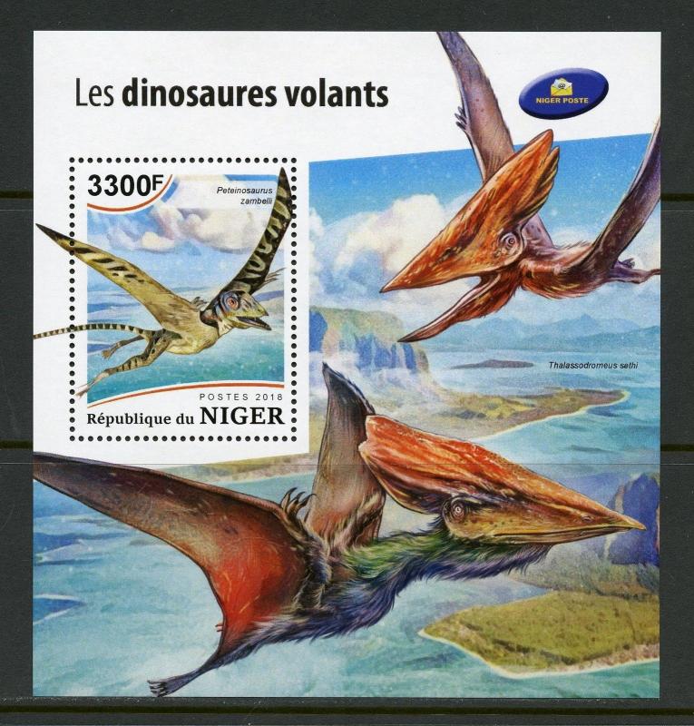 NIGER 2018  FLYING DINOSAURS SOUVENIR SHEET MINT NH