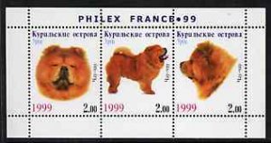 KURIL ISLANDS 1999 SHEET MNH PHILEX CHOW CHOW DOGS CHIENS PERROS HUNDEN CANI
