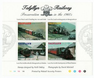 (I.B) Talyllyn Railway : Railway Letter Mini-Sheet (1960's)