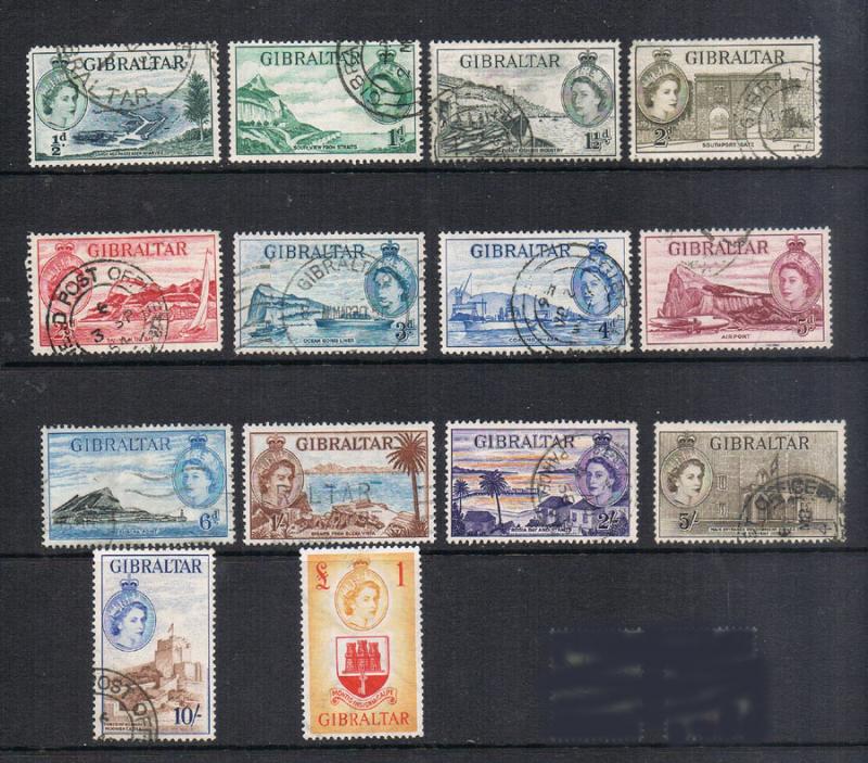 Gibraltar 1953 Sc 132-145 set of 14 FU