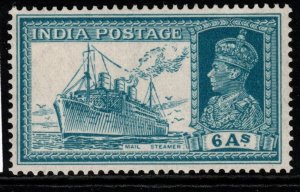 INDIA SG256 1937 6a TURQUOISE-GREEN MTD MINT