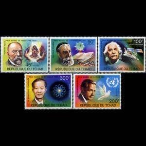 CHAD 1976 - Scott# 316-7+C196-8 Nobel Prize Set of 5 NH