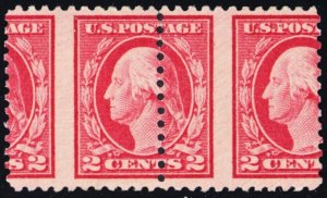 499, Mint NH 2¢ Dramatic Perf Shift Error Pair (Small skip on 1) - Stuart Katz