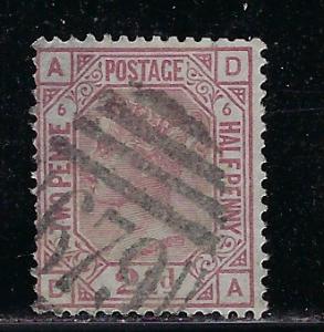 Great Britain Scott # 67, used, plate # 6/DA