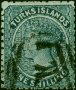 Turks Islands 1867 1s Dull Blue SG3 Fine Used