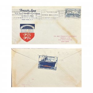 KV)1935 FRANCE, COMMEMORATIVE COVER OF THE MAIDEN VOYAGE OF THE OCEAN LINER