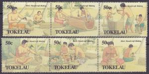 TOKELAU 1990 Mens Handicrafts strips MNG set