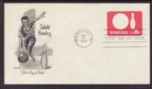 US Bowling 1971 Artmaster U/A FDC BIN
