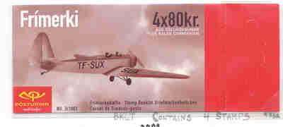 Iceland Sc 936b 2001 monoplane stamp booklet NH