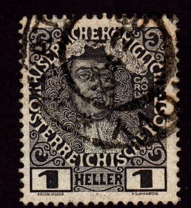 Austria 110a Karl VI on Chalky Paper 1908