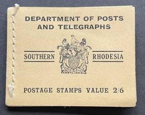 SOUTHERN RHODESIA GVI SG SB4b, 2s 6d BOOKLET inside front cover blank. Cat £350.