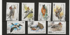 thematic birds Yemen Rep 1990 Ducks set of 7 sg.6-12 used