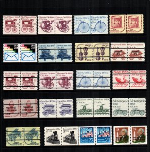 US  20  MNH coil pairs some line pairs