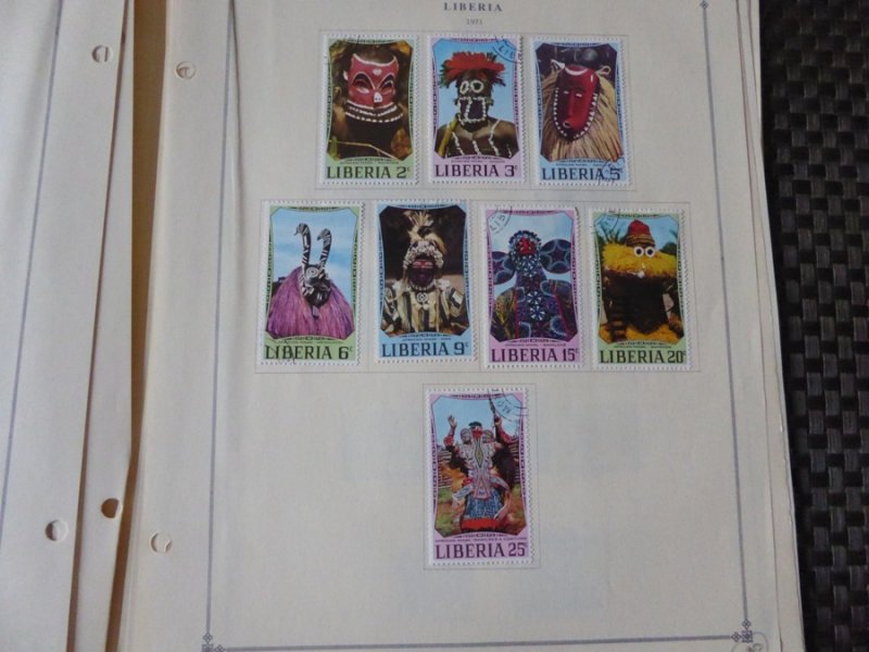 Liberia 1892-1976 Stamp Collection on Scott International Stamp Album Pages